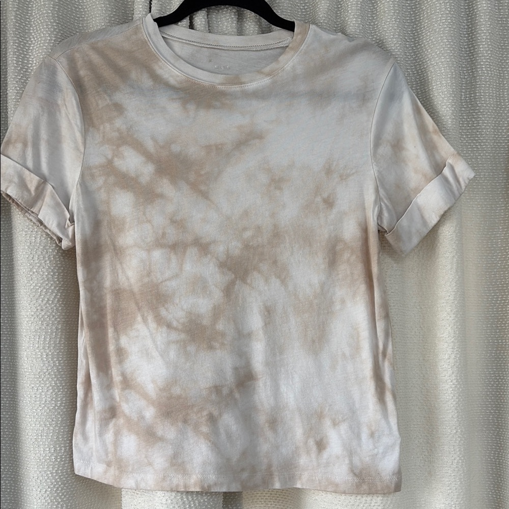 A New Day size XS Tie-Dye Women's Top - Cream and White
